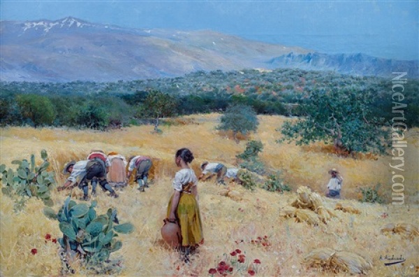 Vue De La Sierra Nevada Oil Painting - Angel Andrade Blazquez