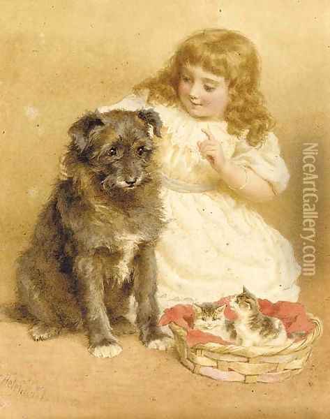 Best of friends Oil Painting - Helena J. Maguire