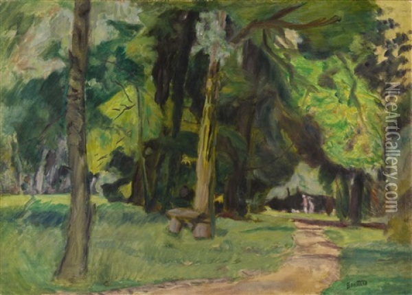 Promenade Au Bois, Banc Dans Un Parc Oil Painting - Pierre Bonnard