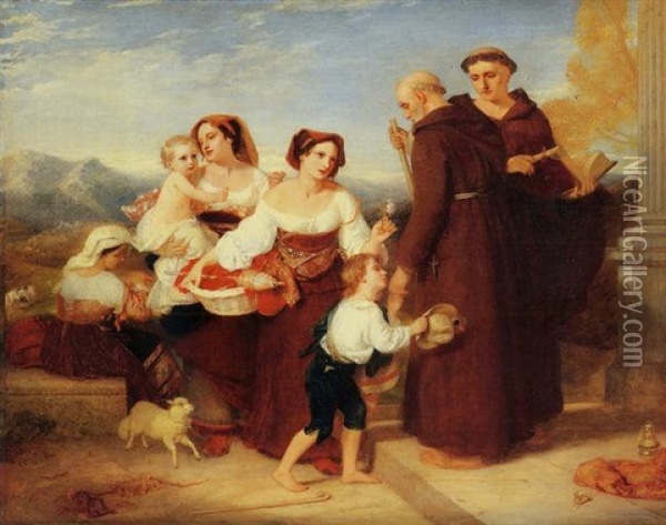 The Salutation To The Aged Friar Oil Painting - Sir Charles Lock Eastlake
