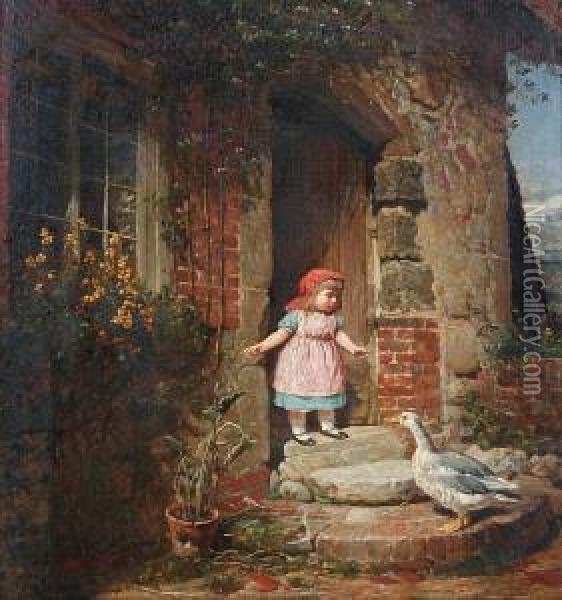 An Unexpected Encounter Oil Painting - Robert W. Wright