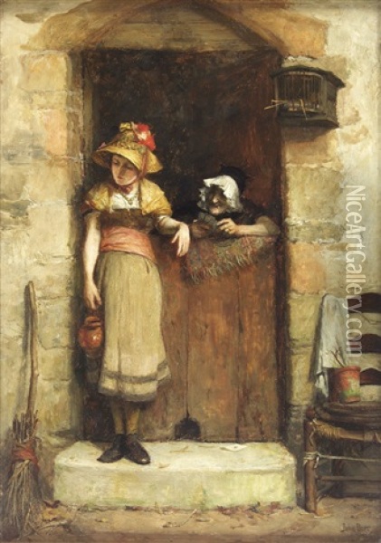 The Spae Wife Oil Painting - John Burr