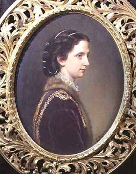 Portrait of Princess Maria Annunziata of Bourbon (1843-71) wife of Archduke Karl Ludwig of Austria Oil Painting - Theodor Breidwiser or Breitwieser