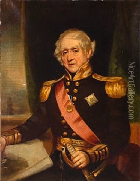 Admiral Sir James Hawkins-whiteshed Bart, C.c.b Oil Painting - Frederick Cruickshank