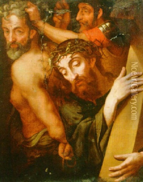 Christ Bearing The Cross Oil Painting - Michiel Coxie the Elder