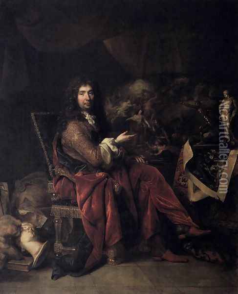 Portrait of Charles Le Brun 1686 Oil Painting - Nicolas de Largillierre