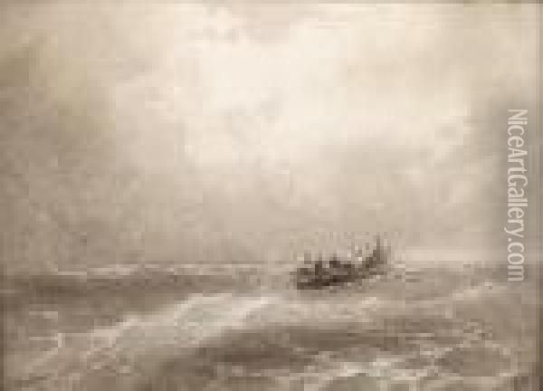 A Lifeboat In Peril Oil Painting - Ivan Konstantinovich Aivazovsky