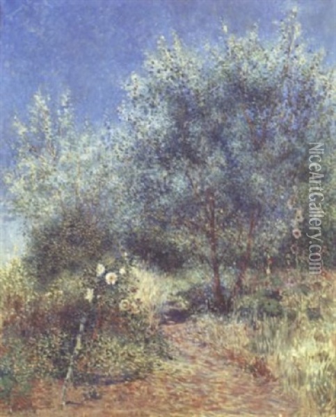 Le Jardin De L'artiste Au Manoir De Kervaudu Oil Painting - Ferdinand du Puigaudeau
