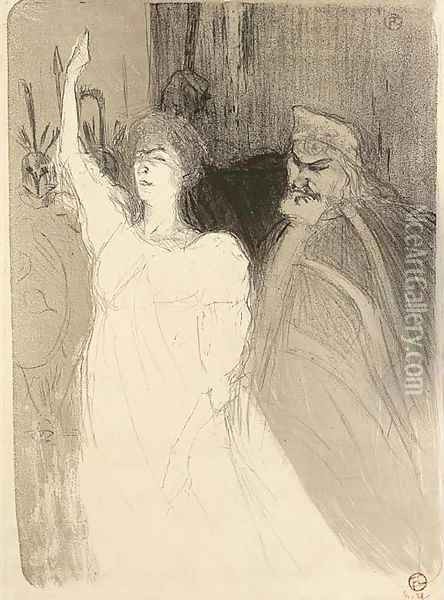 Bartet et Mounet-Sully, dans Antigone Oil Painting - Henri De Toulouse-Lautrec
