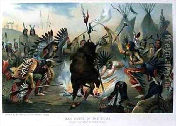 War Dance of the Sioux Oil Painting - Cronau, Rudolf