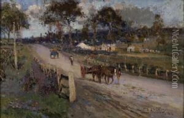 Coming Home, Eltham Road Oil Painting - Walter Withers