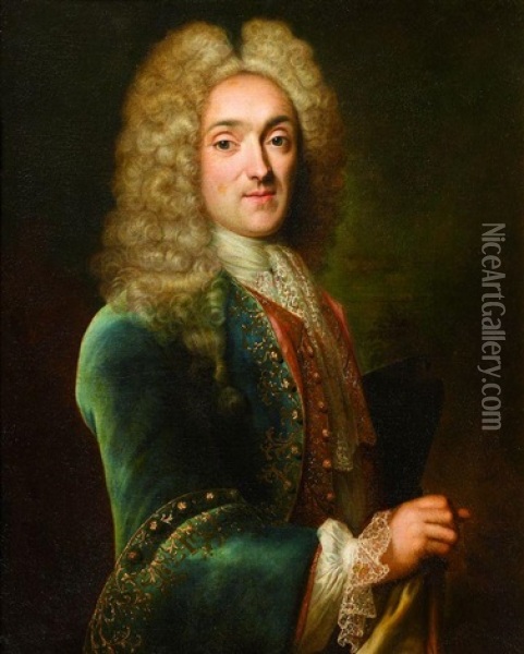 Portrait De Nicolas Marye, Vicomte De Blosseville Oil Painting - Robert Levrac-Tournieres