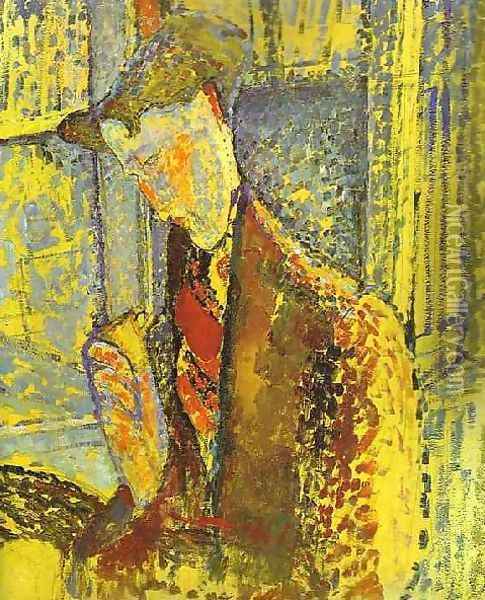 Study For Portrait Of Frank HavilandStudy For Portrait Of Frank Haviland Oil Painting - Amedeo Modigliani
