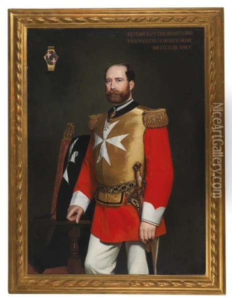 Portrait Of Giovanni Battista Ceschi A Santa Croce In The Uniform Of A Bailiff Of The Order Of The Knights Of Malta Oil Painting - Franz Xaver Winterhalter
