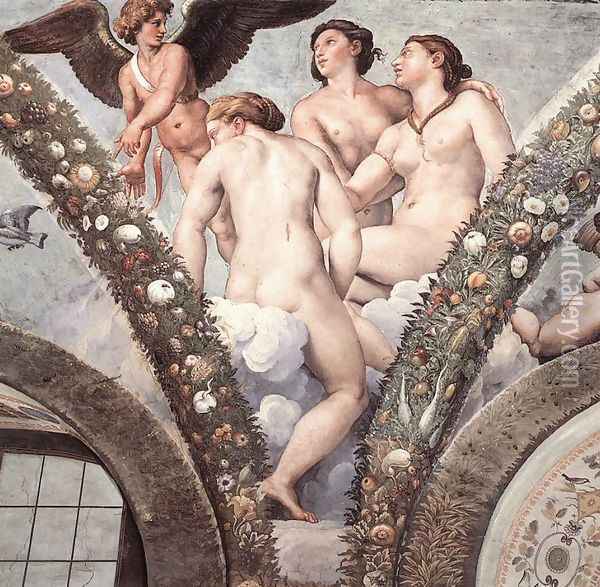 Cupid and the Three Graces Oil Painting - Raphael