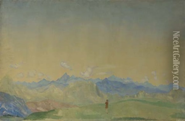 Mountain Solitude Oil Painting - Arthur B. Davies