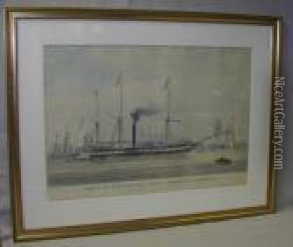 Ships Of The General Steam 
Navigation Companyoff Brunswick Wharf, Blackwall. Featuring The 
