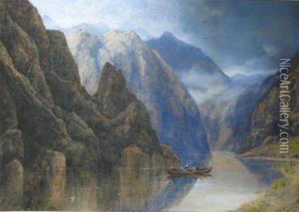 Nord Fijord, Norway Oil Painting - Edgar E. West