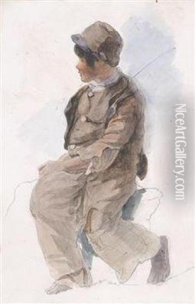 A Peasant Boy Oil Painting - Friedrich Gauermann