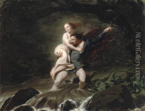 The Heroic Rescue Oil Painting - Fritz Zuber-Buhler