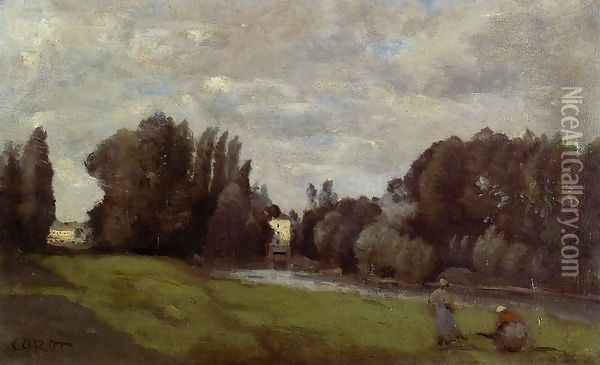 The Mill in the Trees Oil Painting - Jean-Baptiste-Camille Corot