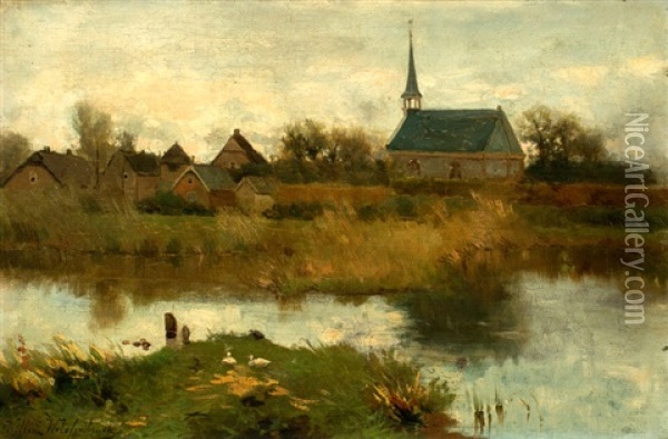 Kerkje Te Noorden Oil Painting - Willem Johannes Weissenbruch