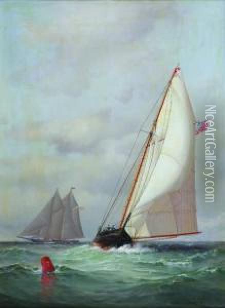 Sailboats Oil Painting - Warren W. Sheppard