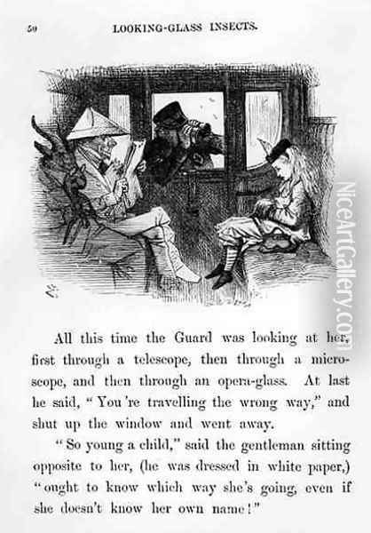 Looking-Glass Insects, illustration from Alice Through the Looking-Glass by Lewis Carroll 1833-98 1872 Oil Painting - John Tenniel