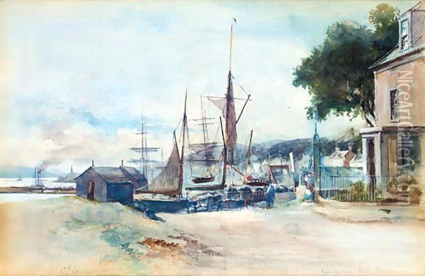 From The Canal House, Bowling Oil Painting - Charles James Lauder