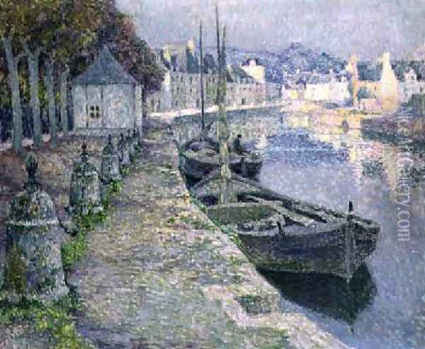 The Gravel Boats Oil Painting - Henri Eugene Augustin Le Sidaner