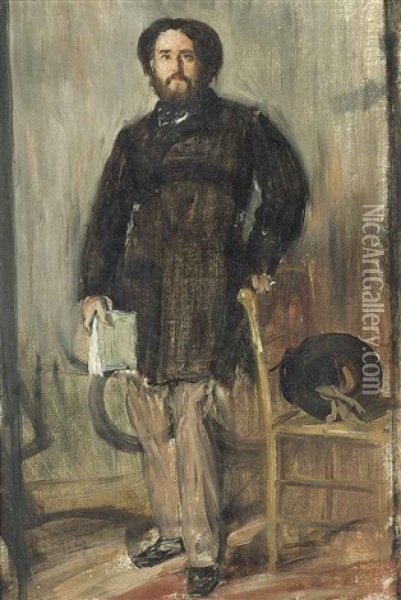 A Visitor To The Artist's Studio Oil Painting - Jacques-Emile Blanche