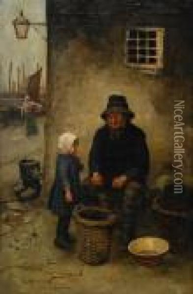 Fiskaren Och Hans Dotter Oil Painting - Robert Gemmell Hutchison