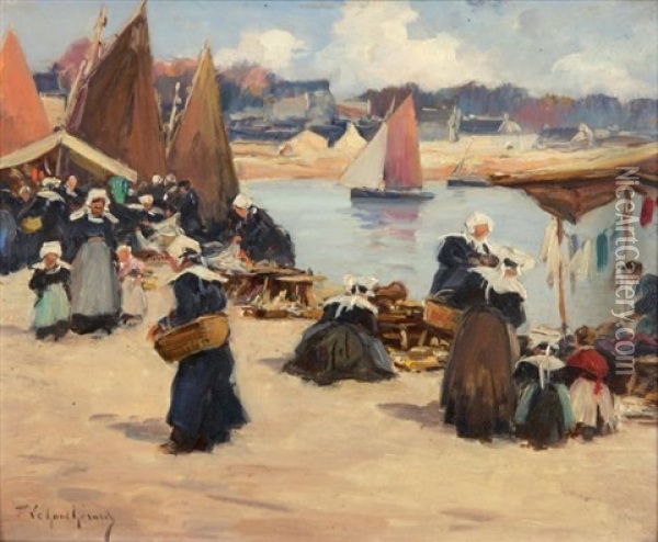 Le Marche Breton Oil Painting - Fernand Marie Eugene Legout-Gerard