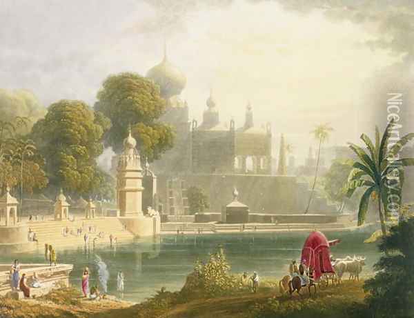 View of Sassoor in the Deccan Oil Painting - Grindlay, Captain Robert M.