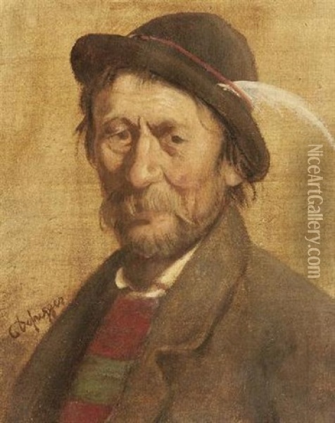 Portratkopf Eines Alten Bergbauern Oil Painting - Franz Von Defregger
