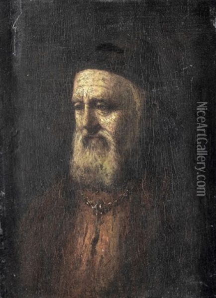 Ein Alter Mann Oil Painting - Govaert Flinck