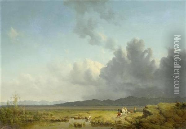 Storm Rising Oil Painting - Heinrich Burkel