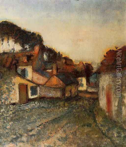 Village Street Oil Painting - Edgar Degas