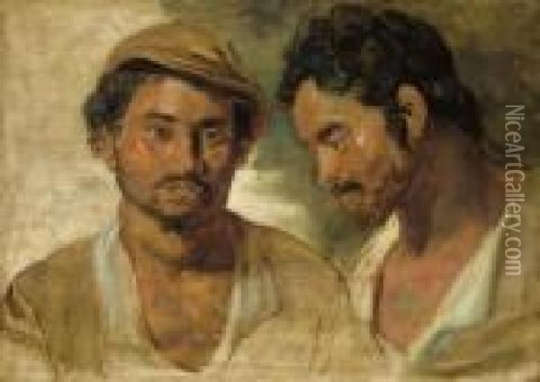Two Studies Of A Man, Head And Shoulders Oil Painting - Peter Paul Rubens