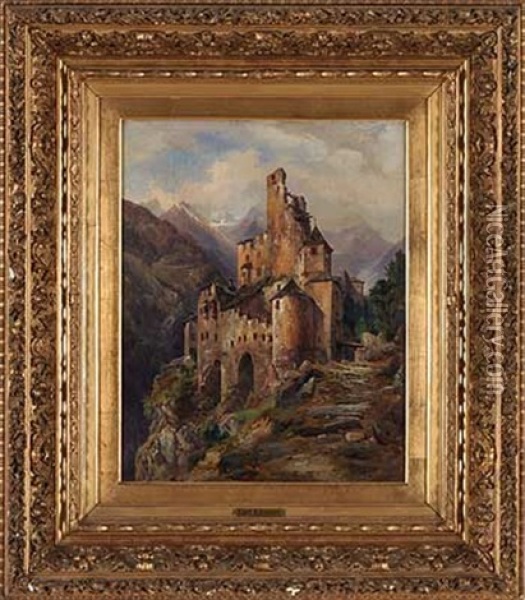 Schloss Taufers (tirol) Oil Painting - Albert Emil Kirchner