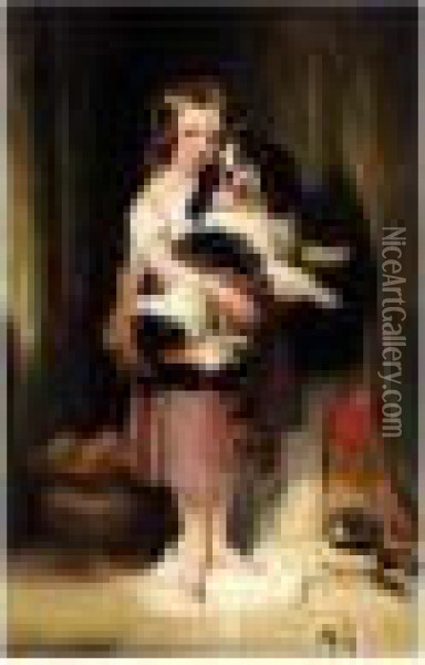 Portrait Of Miss Eliza Peel Oil Painting - Landseer, Sir Edwin
