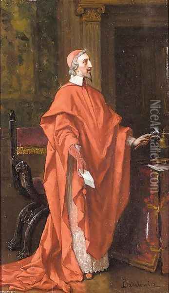 Cardinal Richelieu Oil Painting - Ladislaus Bakalowicz