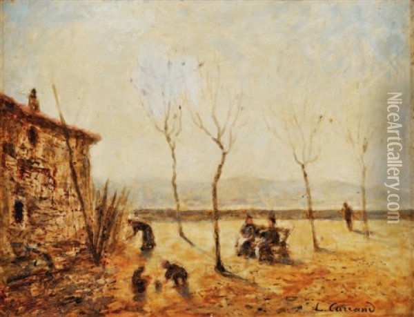 Paysage D'hiver Oil Painting - Louis-Hilaire Carrand
