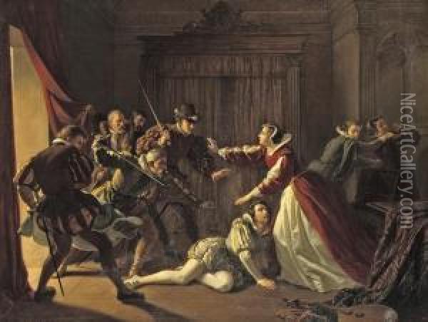 The Murder Of David Rizzio Oil Painting - Friedrich Paul Thumann