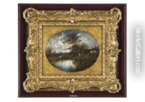 Chaumiere De La Mare Oil Painting - Jules Dupre
