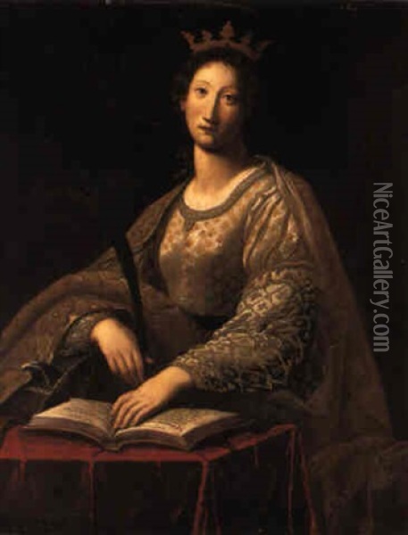 St. Catherine Of Alexandria Oil Painting - Gregorio Pagani