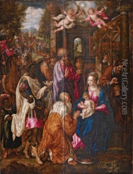 L'adoration Des Mages Oil Painting - Hendrick De Clerck