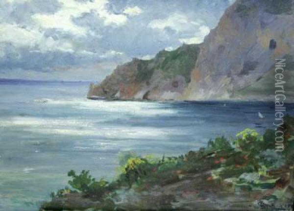 Capri Oil Painting - August Lovatti