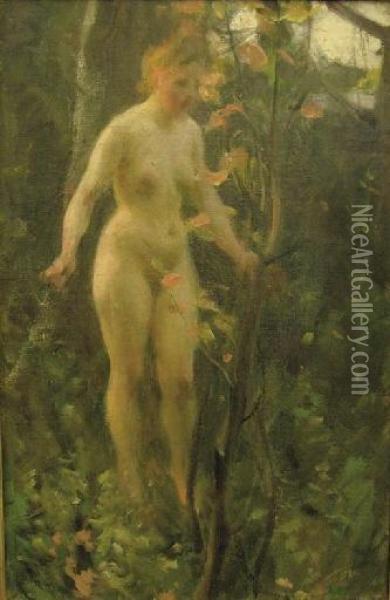 Naken I LaÂ¶vtrad (nude In A Forest) Oil Painting - Anders Zorn