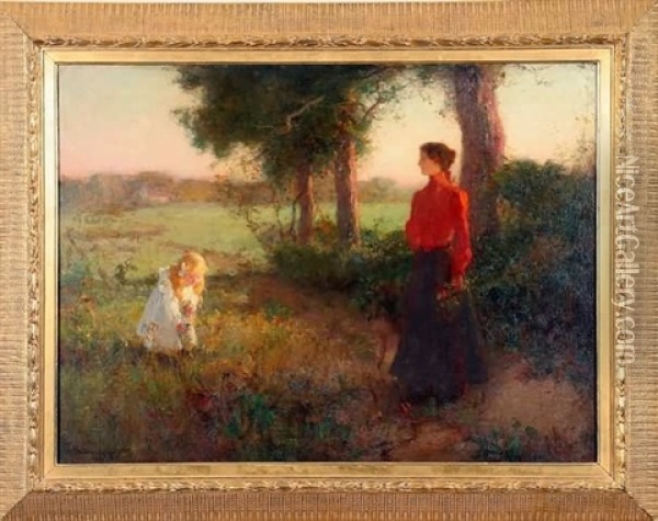 Mother And Child Oil Painting - Walter Granville-Smith